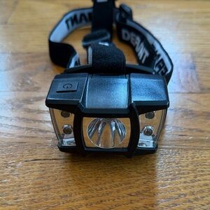 Black Adjustable Headlamp Strap 4 modes, Clear, Red, Red Flashing, and Green